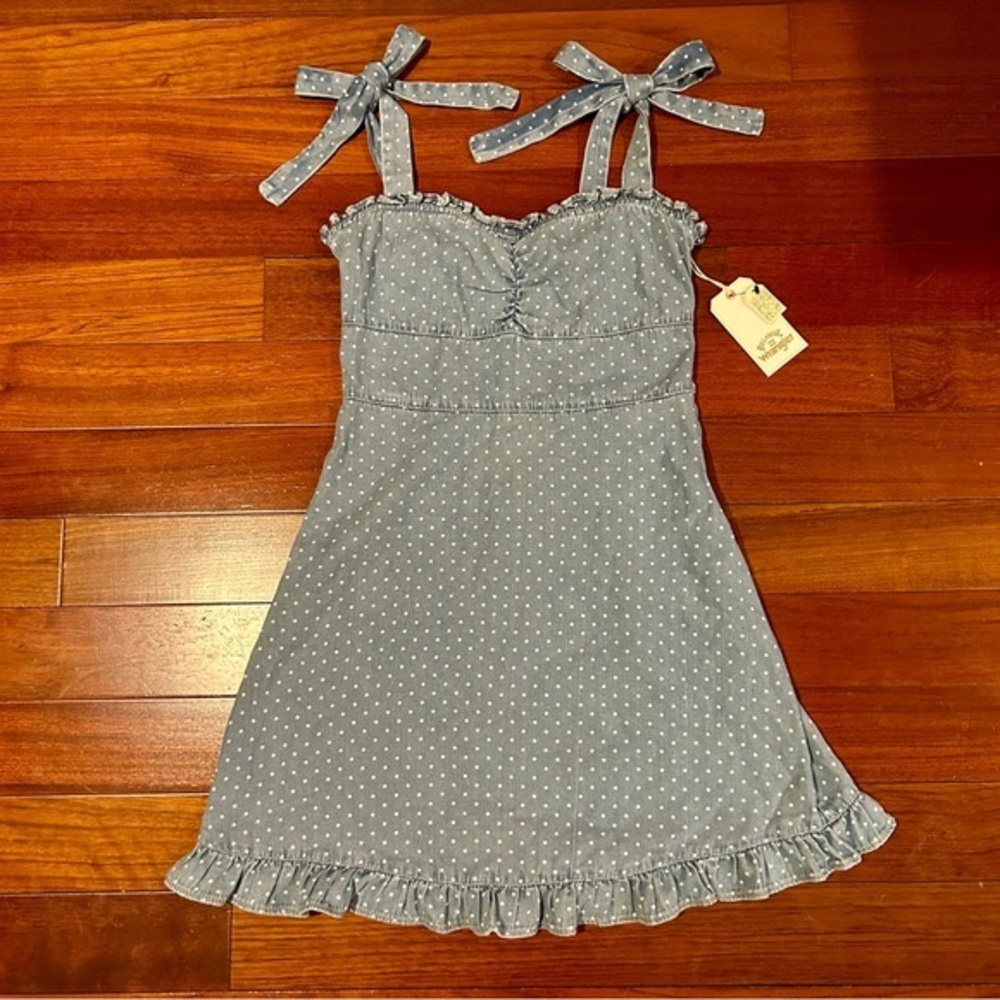 Billabong x Wrangler “Lovely Day” Denim Mini Dress | Fit & Flare | Ruffles | Bow